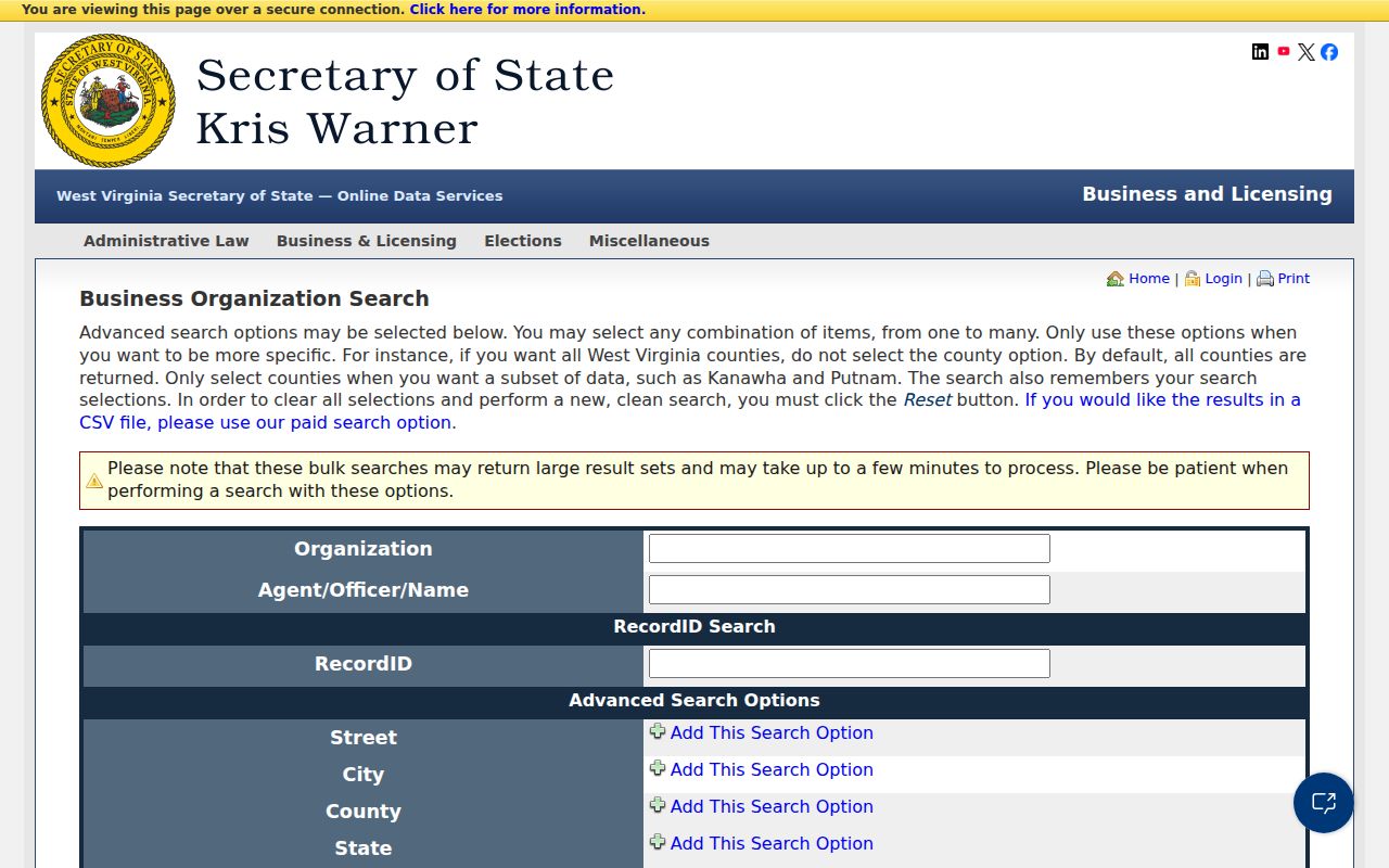 Vienna resident lookup business identity form