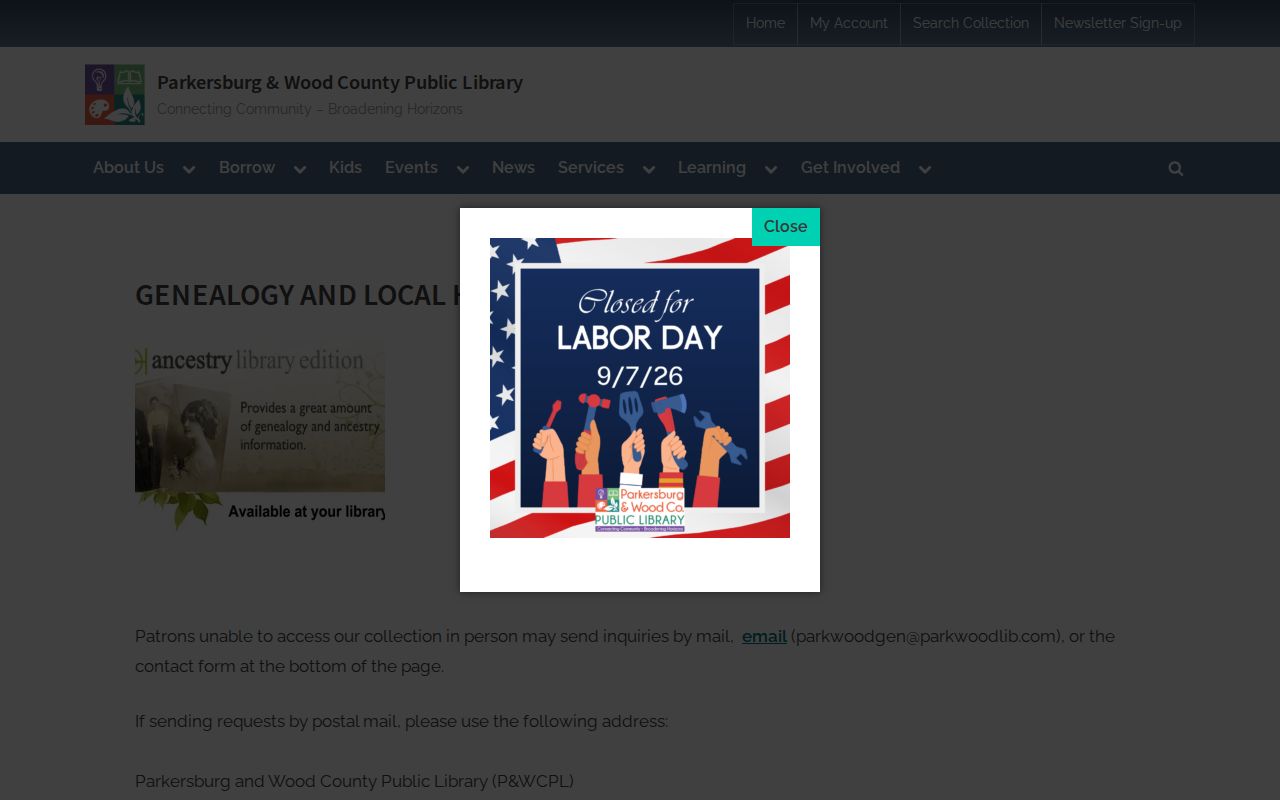 Parkersburg and Wood County Library genealogy resources for Vienna directories